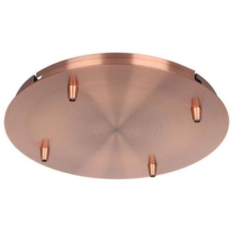 V-TAC Rosone per Lampadario in Acciaio d:300h:25mm con 4 Fori Colore Rame