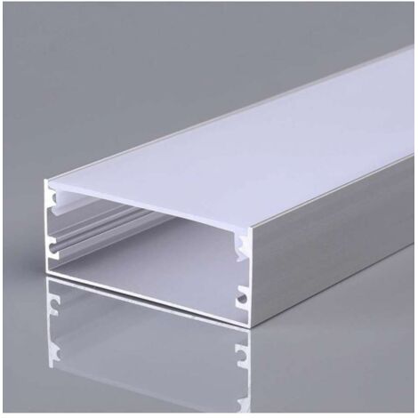V-TAC Profilo Alluminio Silver per Strip LED (Max l: 12,4mm) Satinata 2000x50x20mm