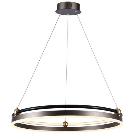 V-TAC Lampadario LED a Sospensione Circolare 30W in Metallo Colore Caffè d: 62.5cm h: 110cm Bianco Caldo (1/5)