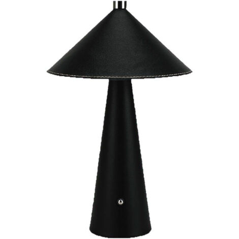 V-TAC Lampada LED 3W Ricaricabile, Nero in Metallo Mantello in Pelle Touch Dimmerabile 3in1 (1/5)