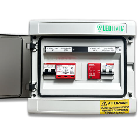 LED Italia Quadro AC/DC 3kW 1/1 20A 230V-20A 600VDC IP65 12 Mod. ABB/DEHN
