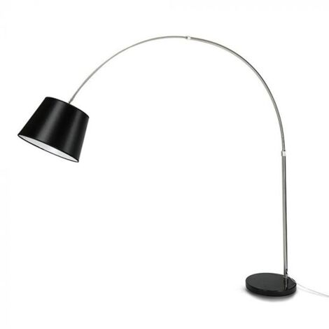 V-TAC Piantana LED Ricurva con Portalampada E27 (Max 60W) Colore Nero h: 196cm