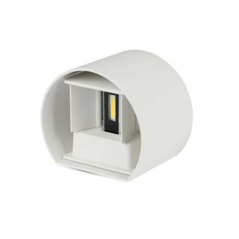 V-TAC VT-756 Lampada LED 6W 116lm/W applique parete semicerchio fascio regolabile bianco satinato luce bianco Naturale 4000K IP65 sku 217091
