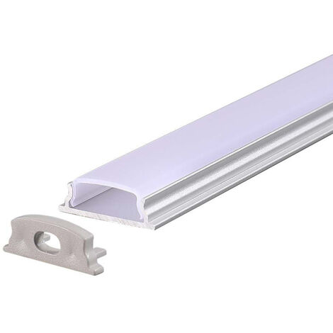 V-TAC Profilo in Alluminio Flessibile Colore Bianco per Strip LED Copertura  Satinata 2000 x 18 x 6mm