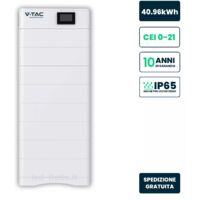 V-TAC Kit 8 Moduli Accumulo Alta Tensione 40.96kWh LFP 100Ah 409.6V IP65