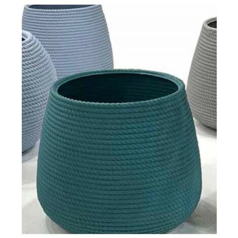 Vaso Portavaso in resina effetto corda Conchino a Campana Bali 40x32 Telcom - Colore: Smoke (1/5)