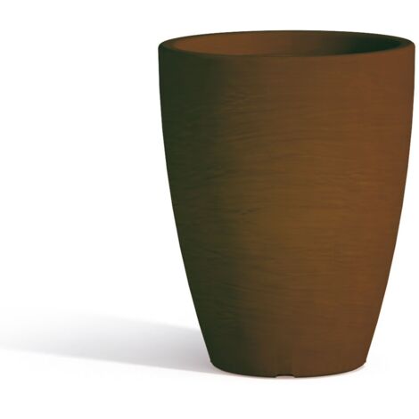 Vaso moderno di design Ø30 H38 in polimero marrone resistente per interno ed esterno - Made in Italy - Monacis