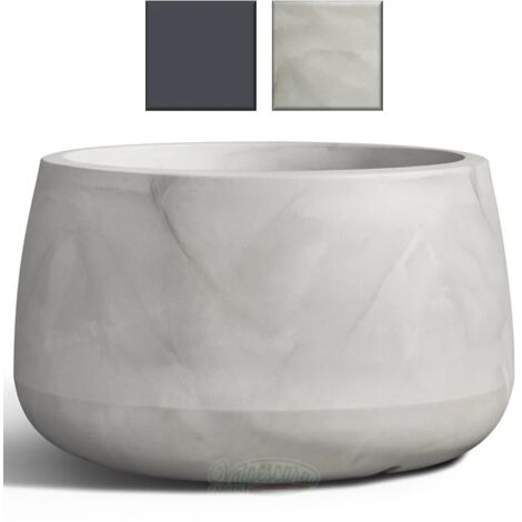Vaso Cinqueterre Tondo In Plastica, Diametro 26cm X Altezza 23cm, Colore Terra Dolomia, VECA