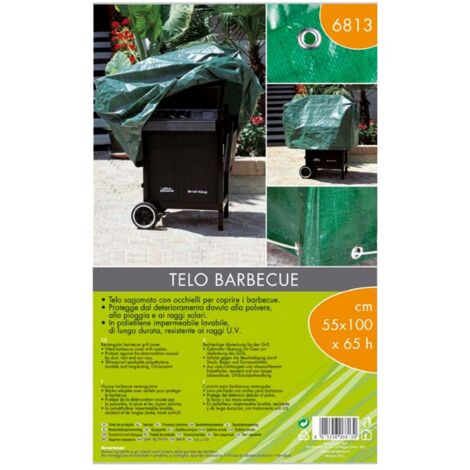 VERDEMAX TELO COPERTURA BARBECUE 75X125X75 CM ACCESSORI PROTEZIONE BBQ (1/2)
