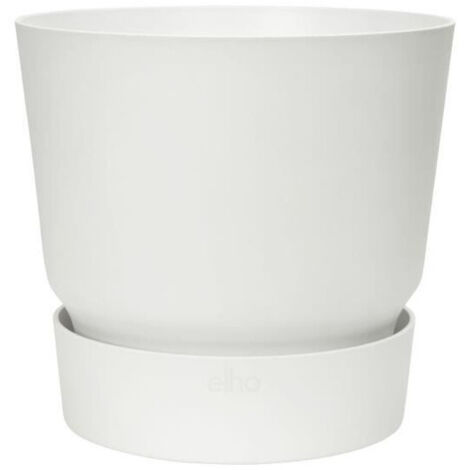 ELHO Vaso di fiori tondo Greenville 25 - Esterno - Ø 24,48 x H 23,31 cm - Bianco (1/5)