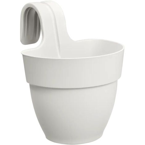 ELHO - Vaso da fiori - Vibia Campana Easy Hanger Small - Bianco Seta - Balcone esterno - L 24,1 x P 20,5 x H 26,5 cm