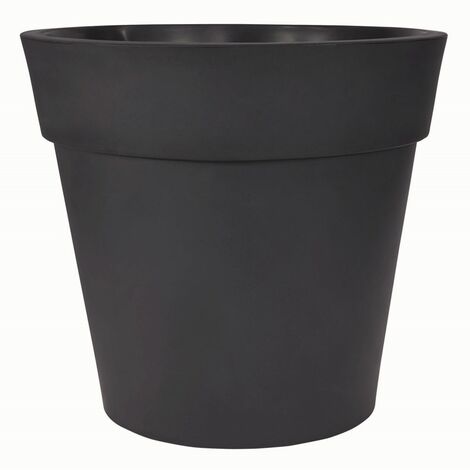 VASO LIRA ELITE , VASO TONDO LISCIO, VASO DA 60CM IN RESINA, FIORIERA, MADE ITALY - Colore: Antracite