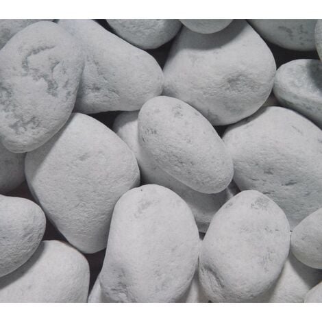 10 Sacchi da 25kg di Ciottoli marmo Bianco Carrara 15/25 mm sassi pietre