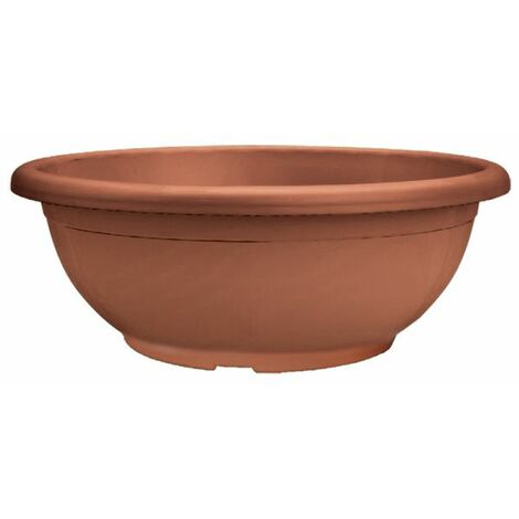 CIOTOLA DA 40CM NAXOS CON SOTTOVASO AD INCASTRO - Colore: Terracotta