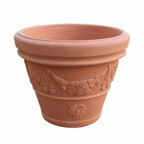 VASO IN RESINA DA 100CM ELBI FESTONATO CONICO A CAMPANA VASO CON DECORI