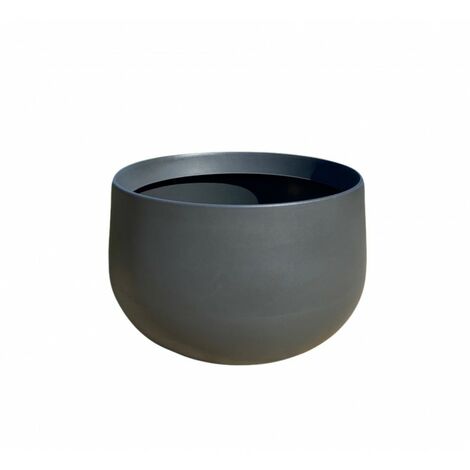Acan Tradineur - Confezione da 4 vasi rotondi in plastica per piante e fiori mediterranei con fori inferiori. Vaso per fiori per esterni e interni