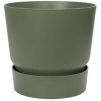 ELHO Vaso da fiori rotondo Greenville 25 - Esterno - Ø 24,48 x H 23,31 cm - Verde foglia
