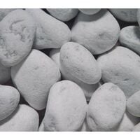 10 Sacchi da 25kg di Ciottoli marmo Bianco Carrara 15/25 mm sassi pietre