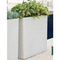 Vaso Fioriera Alta cassetta Alta Rigata Shabby Vasar h 61 cm resina - Colore: Bianco Perla