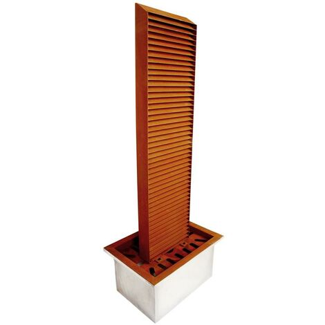 Estexo – Fontaine de jardin cascade acier corten aspect rouille 40 x 10 x 150 cm – Design élégant – Débit max 1500 L/h – Installation facile (1/5)
