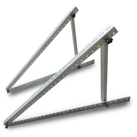 Estexo – Support de montage pour panneau solaire photovoltaïque – Aluminium robuste – Longueur 104/114 cm – Angle ajustable 0-90° – Fixation acier inoxydable
