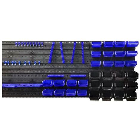Bacs gerbables Étagère murale 66 pièces Rangement d'outils Étagère d'atelier