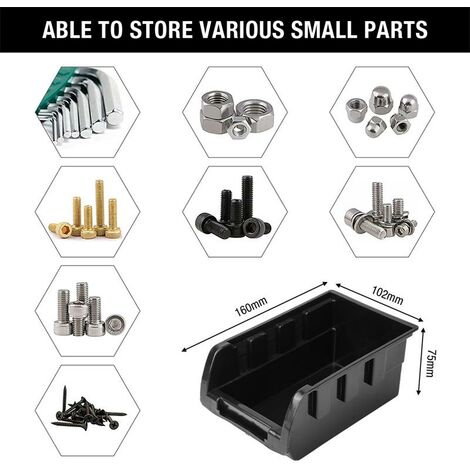 Bacs gerbables Étagère murale 66 pièces Rangement d'outils Étagère d'atelier