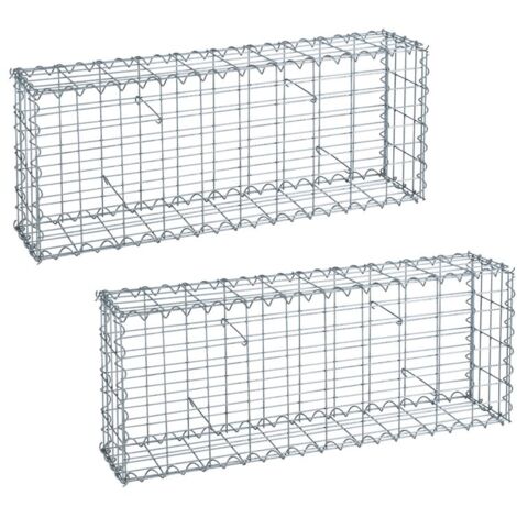 Estexo – Gabion en métal galvanisé 100 x 40 x 20 cm – Maille 5 x 10 cm – Épaisseur 4 mm – Pour murs de gabions en pierre (1/5)
