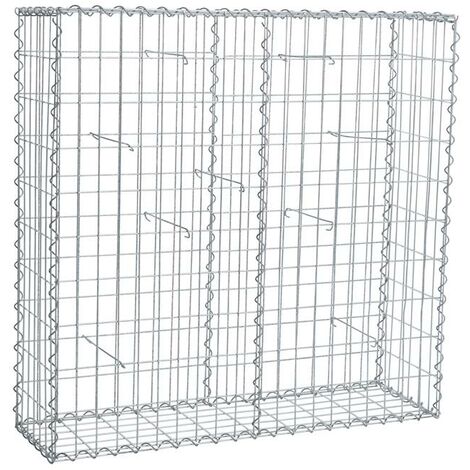 Estexo – Gabion à pierres en métal galvanisé 100x100x30 cm – Maille 5x10 cm – Épaisseur 4 mm – Installation rapide et facile (1/5)
