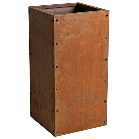 Estexo – Carré potager en acier Corten 40x40x80 cm – Résistant aux intempéries – Parfait pour légumes et herbes – Montage facile et rapide