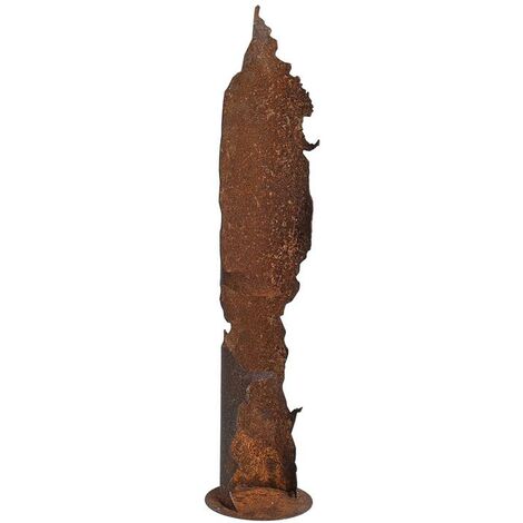 Estexo – Colonne décorative en acier pré-rouillé 54/69 cm – Résistante aux intempéries – Idéale pour embellir jardin, terrasse ou balcon