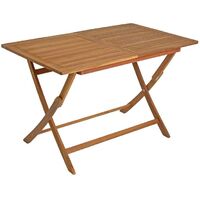 Estexo – Table de jardin en bois d'acacia 120x70cm – Meuble d'angle résistant aux intempéries – Surface traitée à l'huile