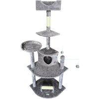 Estexo – Arbre à chat 163 cm – 4 couchages – Grotte confortable – Panneaux de particules et sisal – Idéal pour chats