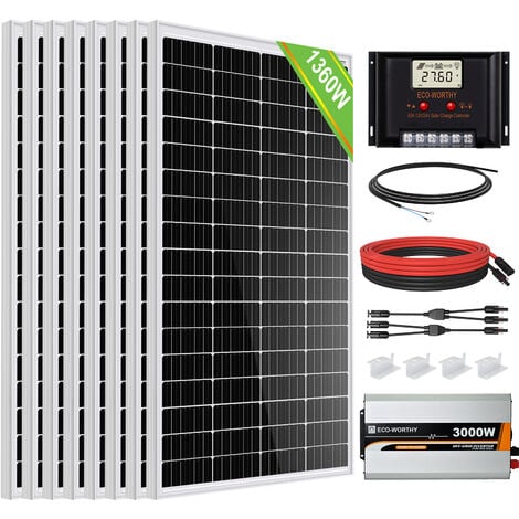 ECO-WORTHY 4kwh/jour Système de panneau solaire domestique hors
