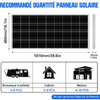 150W RV panneau solaire 12V module mono w / 20A LCD contr?leur de charge alimentation domestique