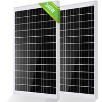 ECO-WORTHY Panneau solaire 240W 12V Mano Solarpanel Charge de la batterie de classe pour Caravan Boat Home hors reseau(2 Pièces 120W)