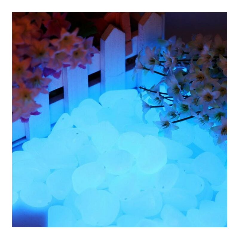Sassi luminosi di resina fotoluminescente colore Blu Sky per arredo -  50/100 pezzi Numero Pezzi - 50 sassolini
