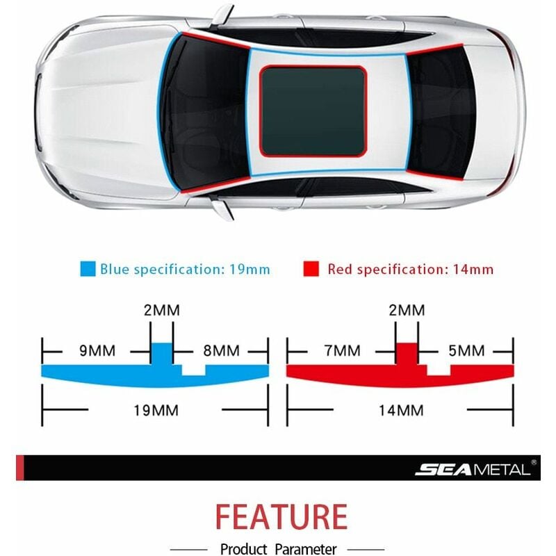 Guarnizione in gomma adesiva parabrezza auto per isolamento termico e  acustico Modello - 19mm x 4M