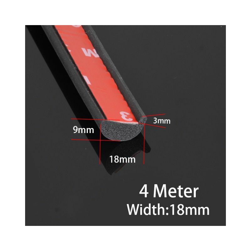 Guarnizione Gomma Adesiva Per Parafango Auto - 18mm X 4M, Protezione Da Acqua E Rumore - Foto 3