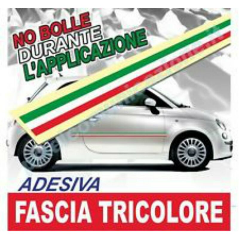 Fascia adesiva tricolore bandiera Italia in 5 misure a scelta Packaging -  10mm(1cm) x 100cm