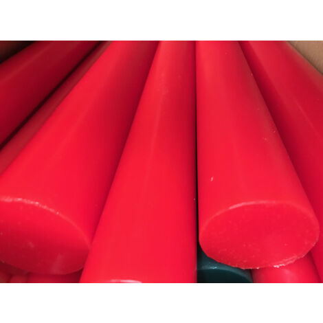 Tondo Poliuretano in Vulkollan® Adiprene® lunghezza 500mm rosso Sh.A 90 Packaging - 25mm Ø x 500mm Sh.A 90