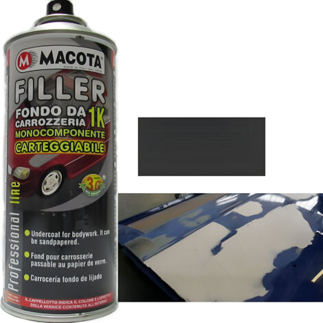 MACOTA FILLER Riempitivo per Carrozzeria Fondo Carteggiabile Aggrappante 400 ml Colore - Grigio Scuro