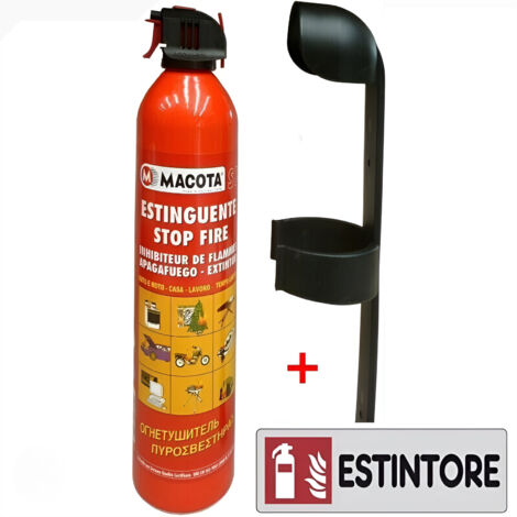 MACOTA Estintore portatile con supporto auto barca camper camino stufa casa 1Kg
