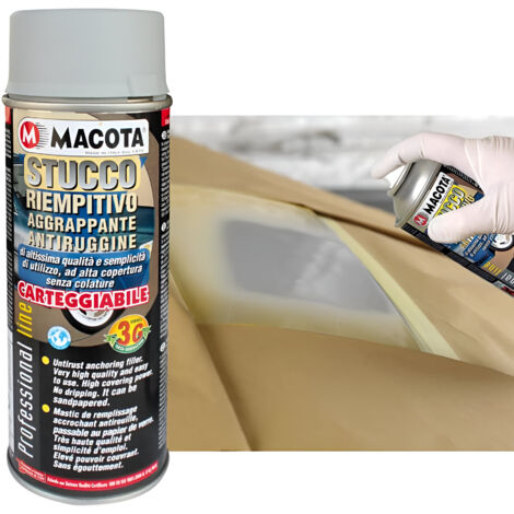 MACOTA STUCCO Riempitivo Spray Carteggiabile Antiruggine 400ML Colore - Grigio