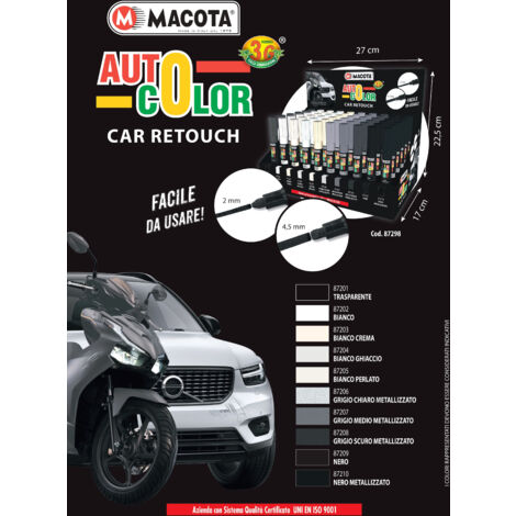 MACOTA AUTOCOLOR 3G Pennarello Doppio Tratto Ritocco Auto Moto Colore - Bianco Crema