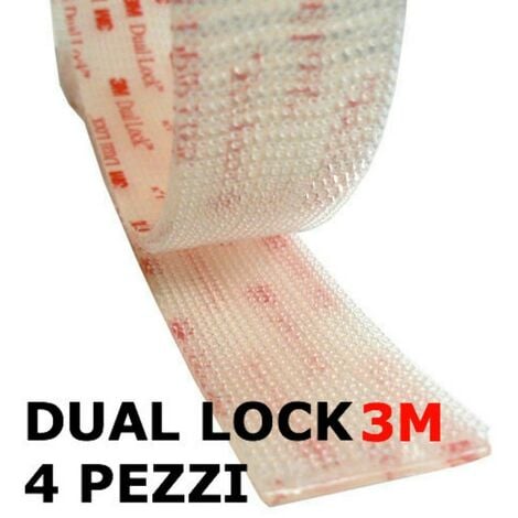 Velcro adesivo 3M trasparente rettangoli 25 mm x 5 cm Dual lock SJ 3560  Numero Pezzi - 4 pezzi (25mm x 50mm)