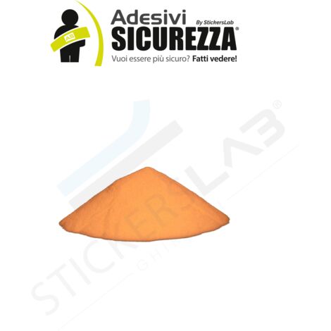 Pigmento additivo polvere luminescente fosforescente si illumina al buio (a base bianca) - Peso: 100 Grammi - Colore: Arancione