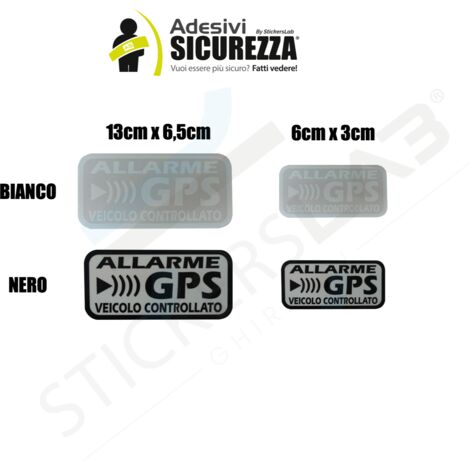 StickersLab Adesivi Allarme GPS Antifurto | 4 Pezzi Neri 12x6cm | Per Auto, Moto, Camion - Foto 9