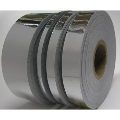 Nastro vinile decorativo adesivo effetto specchio cromato varie misure Misura - 200mm x 10 Metri