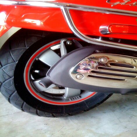 Strisce per cerchi Scooter adesive rifrangenti materiale 3M Colore - Arancione (1/2)